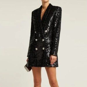 New Double Breasted Black Sequined Blazer Dress -great outfit for the Eras Tour!